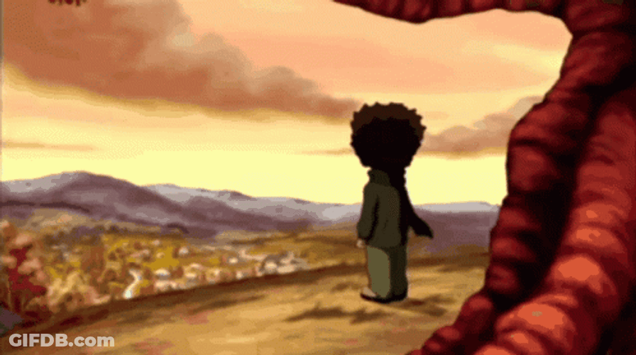 Young Huey Freeman Fierce Look GIF