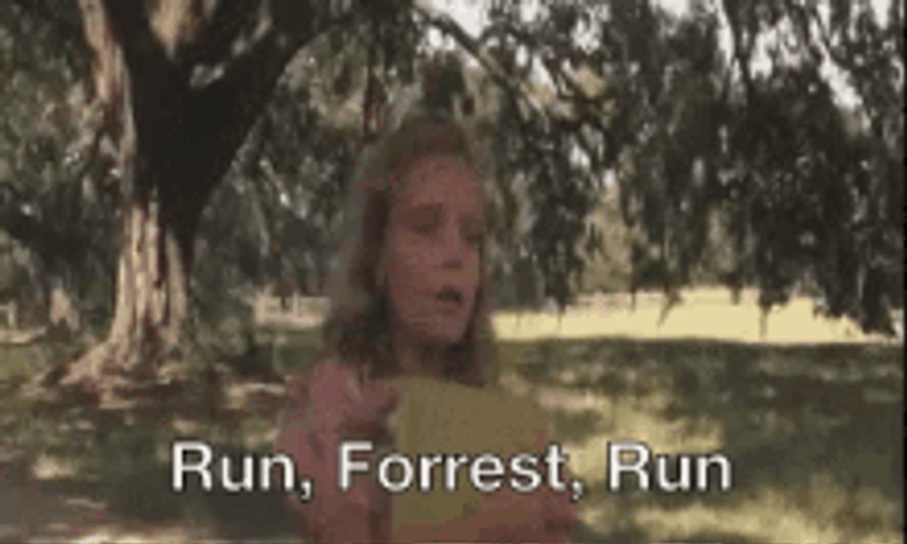 Young Jenny Shouting Run Forrest Run GIF