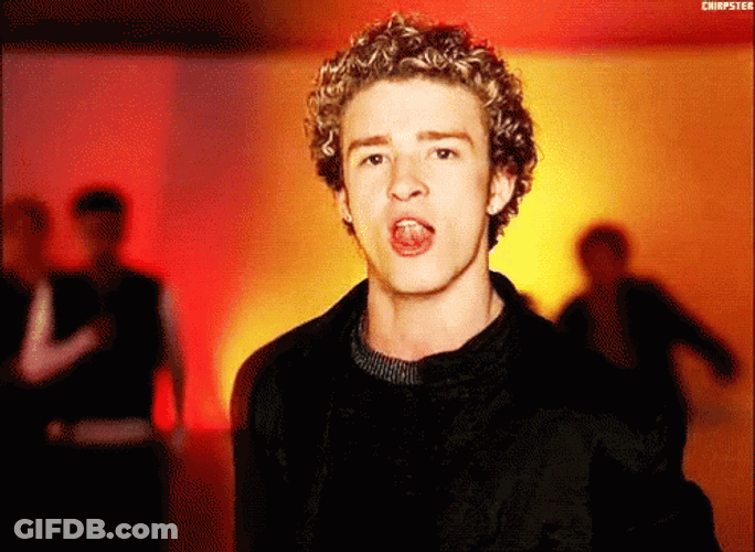Young Justin Timberlake In Curls GIF