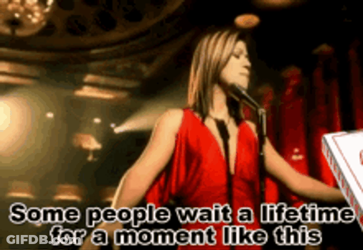 Young Kelly Clarkson Singing Moment Like This GIF