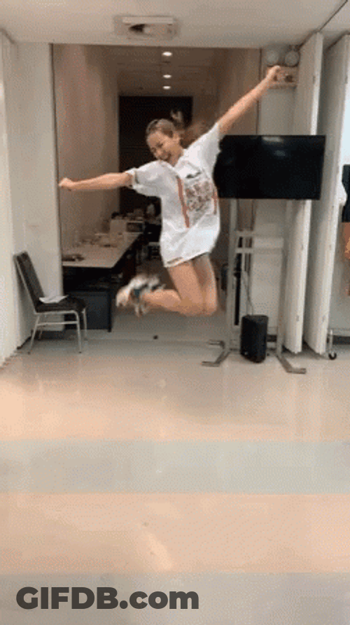 Young Lady Jumping Up And Down GIF