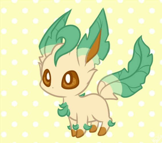 Young Leafeon Skipping GIF