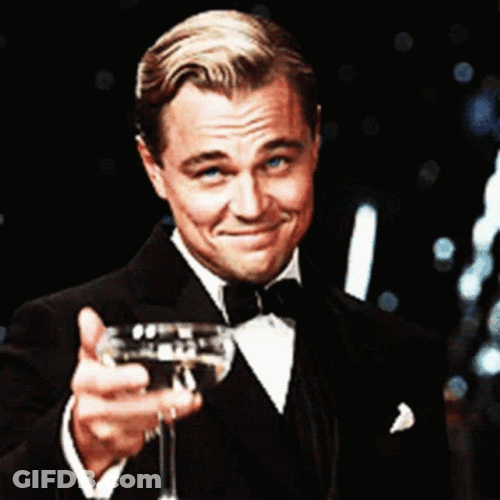 Young Leonardo DiCaprio Cheers Meme GIF