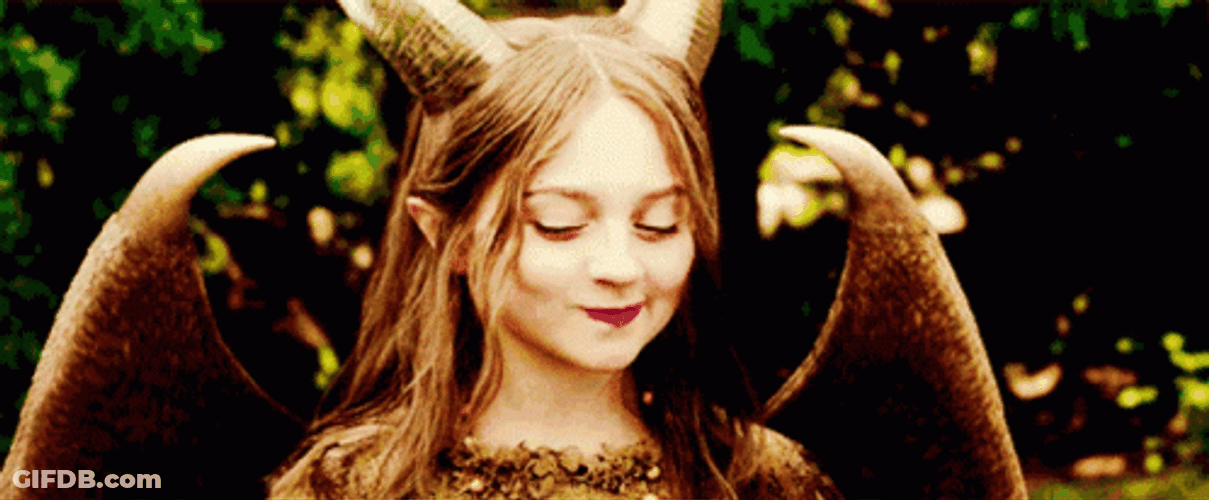 Young Maleficent Sweet Smile GIF