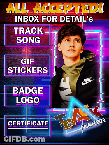 Young Man Advertising Track Maker GIF