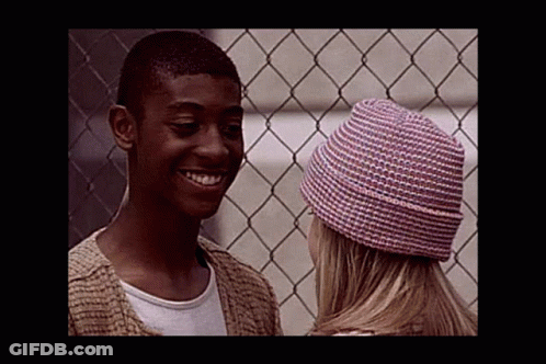 Young Man And Woman Smiling Together GIF
