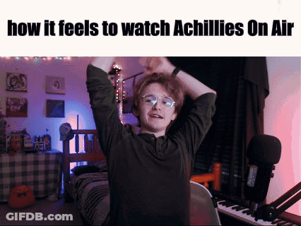 Young Man Arms Outstretched At Keyboard How It Feels To Watch Achilles On Air GIF