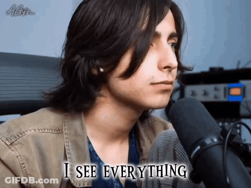 Young Man At Microphone Saying I See Everything GIF