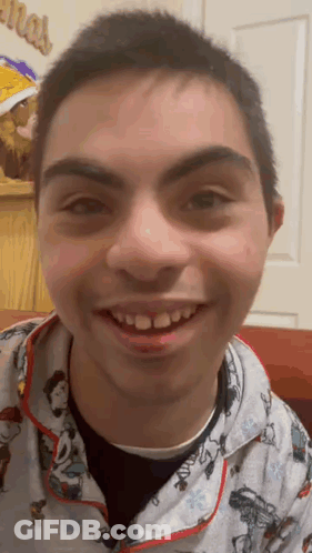 Young Man Close Up Christmas Sign GIF