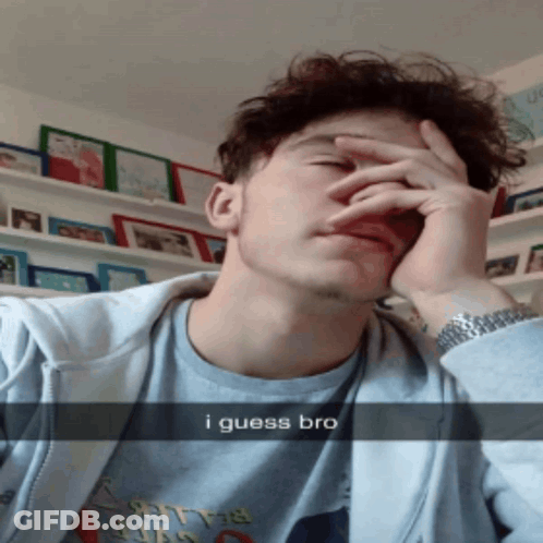Young Man Covering Face Saying I Guess Bro GIF