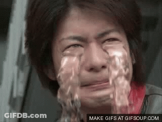 Young Man Crying With Water Coming Out Of Eyes GIF