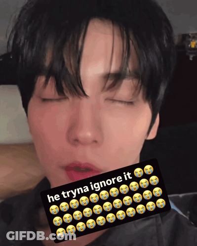 Young Man Eyes Closed Sticker He Tryna Ignore It GIF