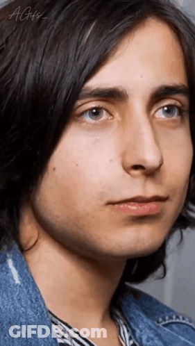 Young Man Face Close Up Letters AGF GIF