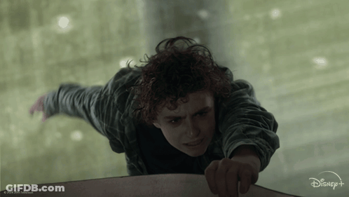Young Man Flying In Disney+ Ad GIF