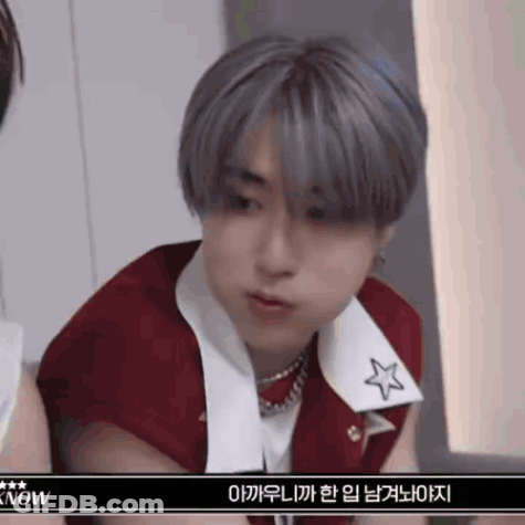 Young Man Gray Hair Red Shirt White Star GIF