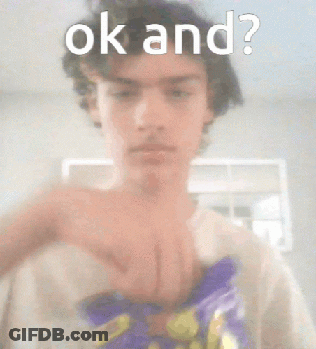 Young Man Holding Chips Saying Ok And GIF