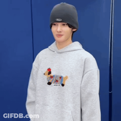 Young Man In Beanie And Dog Hoodie GIF