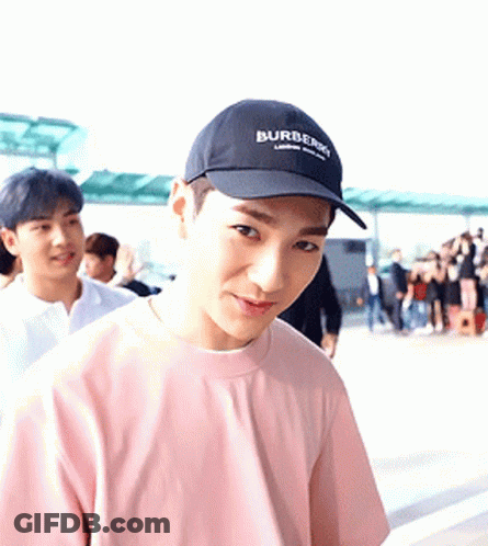 Young Man In Black Burberry Hat GIF