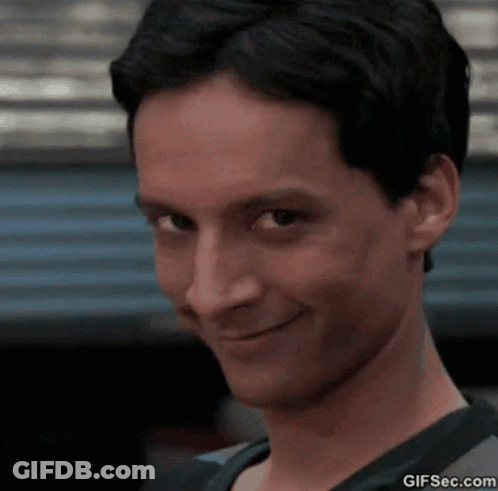 Young Man In Black Jacket With Letter P GIF