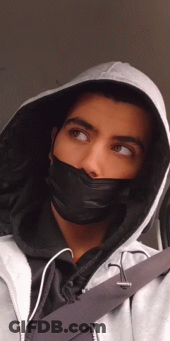Young Man In Black Mask And Hoodie GIF
