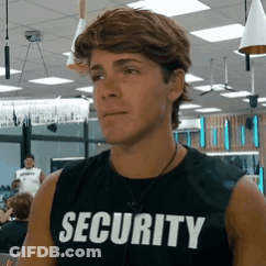 Young Man In Black Security Tank Top GIF
