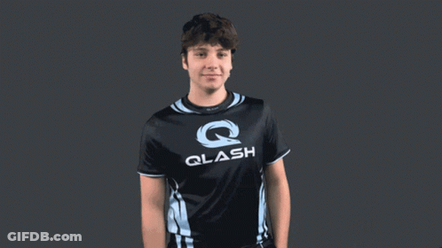 Young Man In Black Shirt Saying Qlash GIF