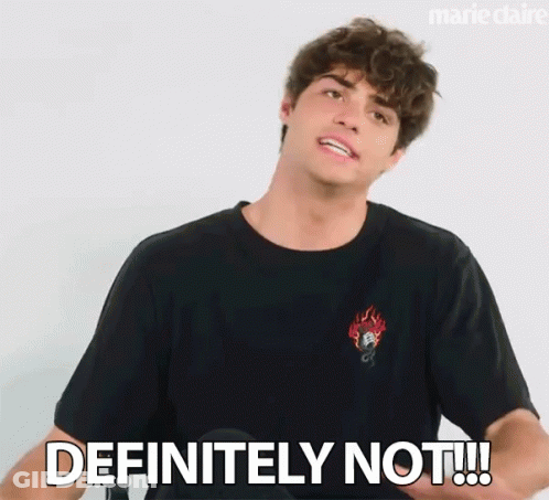 Young Man In Black T-Shirt Saying Definitely Not GIF
