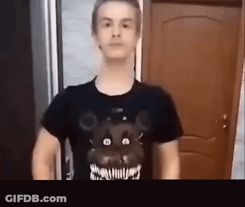 Young Man In Black Teddy T-Shirt GIF