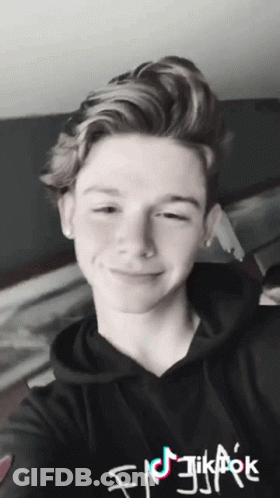 Young Man In Black TikTok Hoodie GIF