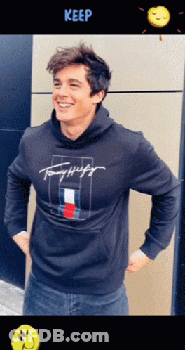 Young Man In Black Tommy Hilfiger Hoodie GIF