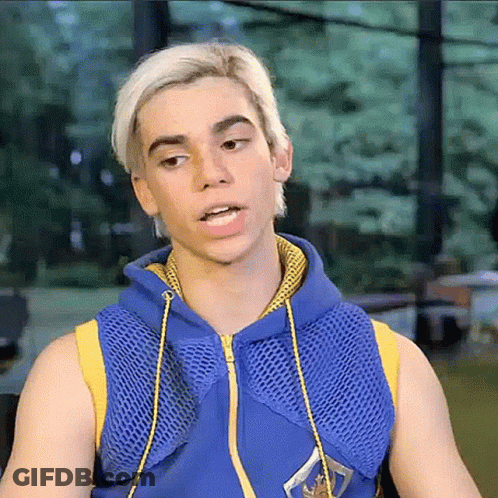 Young Man In Blue And Yellow Tank Top And Hoodie GIF