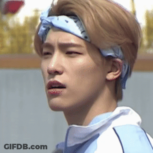 Young Man In Blue Bandana GIF