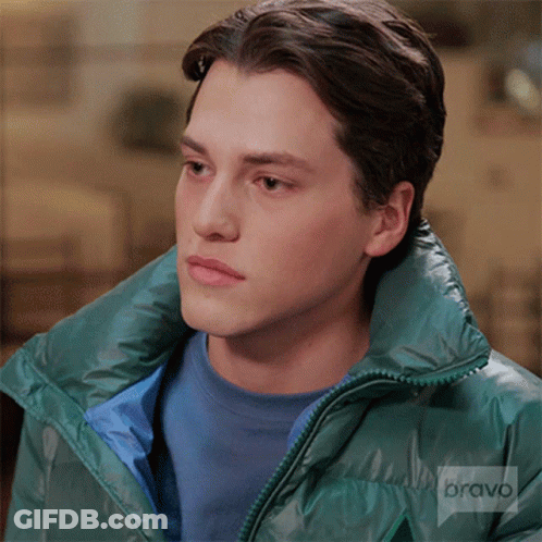 Young Man In Blue Shirt And Green Jacket With Bravo GIF