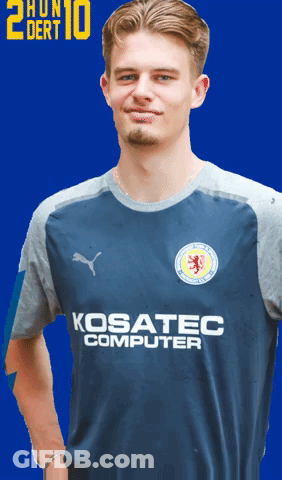 Young Man In Blue Shirt Kosatec Computer GIF