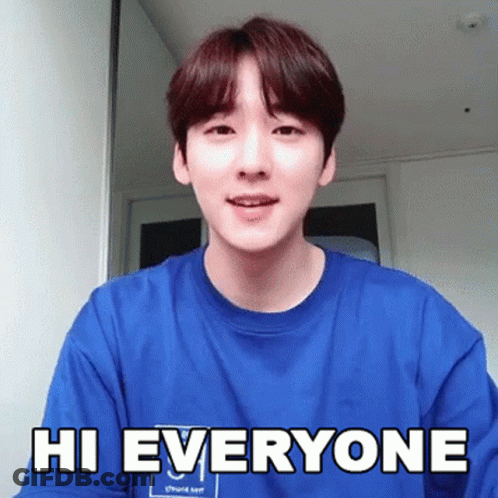 Young Man In Blue Shirt Saying Hi Everyone GIF