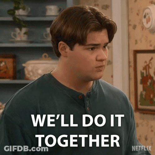 Young Man In Blue Shirt Saying We'll Do It Together GIF