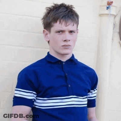 Young Man In Blue Shirt With Pacifier GIF