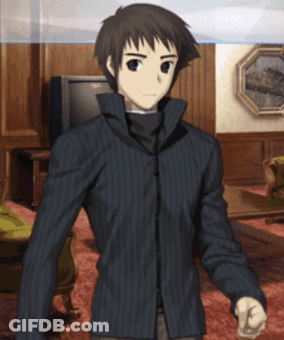 Young Man In Blue Striped Jacket GIF