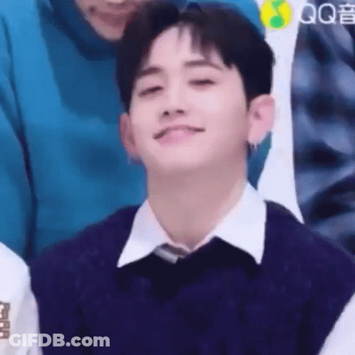 Young Man In Blue Vest And White Shirt GIF