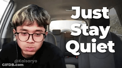 Young Man In Car Saying Just Stay Quiet GIF