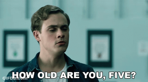 Young Man In Denim Shirt Saying How Old Are You Five GIF
