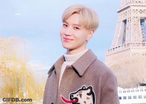 Young Man In Front Of Eiffel Tower GIF