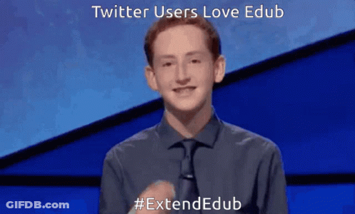 Young Man In Front Of Screen Saying Twitter Users Love Dub GIF