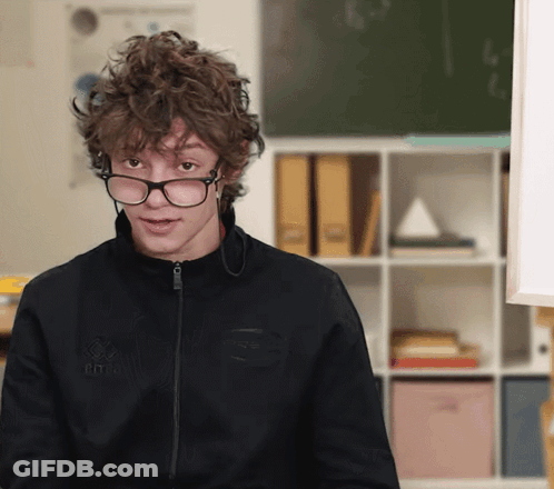 Young Man In Glasses And Black Jacket With TNF GIF