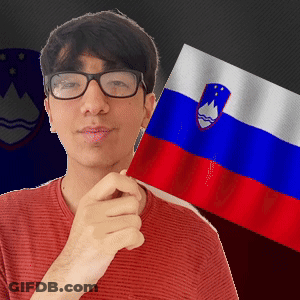 Young Man In Glasses Holding Flag GIF