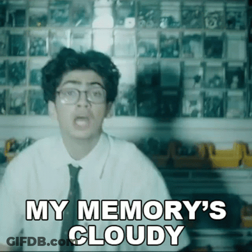Young Man In Glasses Says My Memory's Cloudy GIF