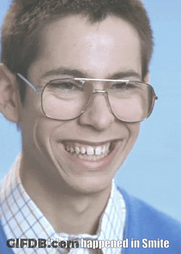 Young Man In Glasses Smiling Wouldn't Have Happened In Smite GIF