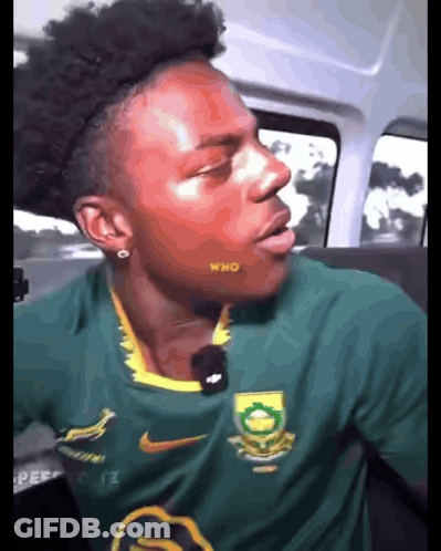 Young Man In Green Nike Shirt Saying Who GIF