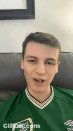 Young Man In Green Umbro Jersey GIF