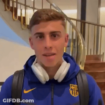 Young Man In Headphones And FC Barcelona Jacket GIF